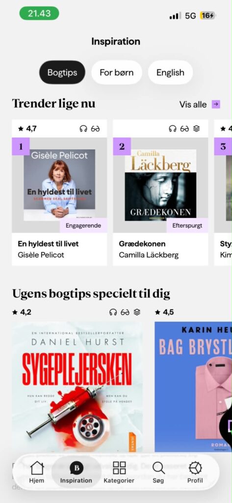 Bookbeat topliste