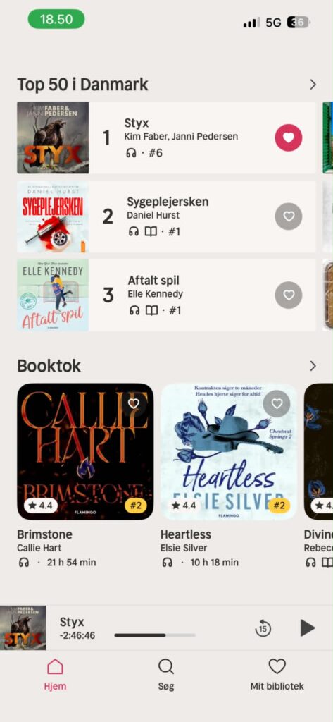 Her er et billede fra Nextorys interface
