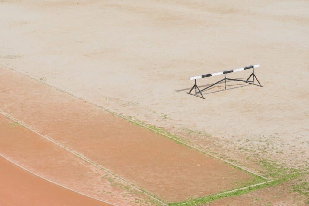 black and white hurdle on file
